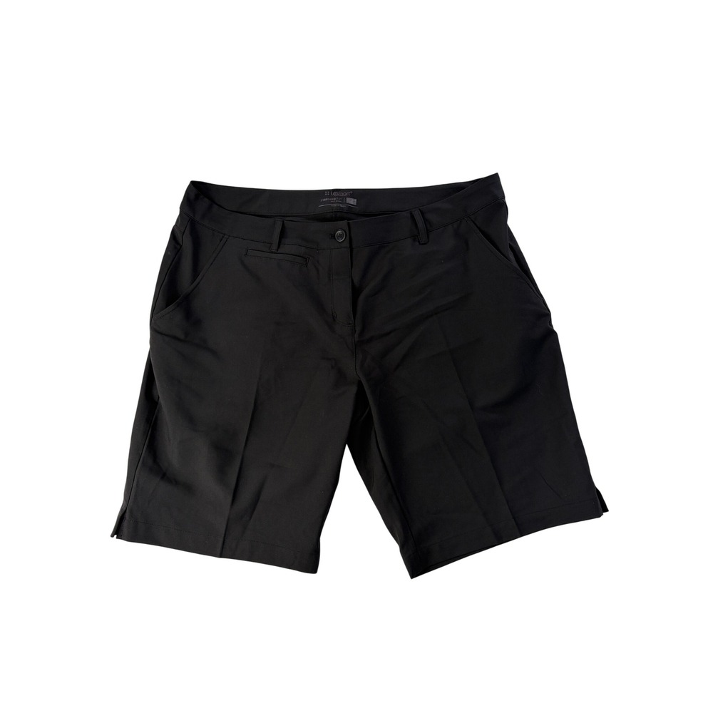 Lesmart Shorts Womens Size 14 Standard Fit Stretch Performance Black Chino Golf
